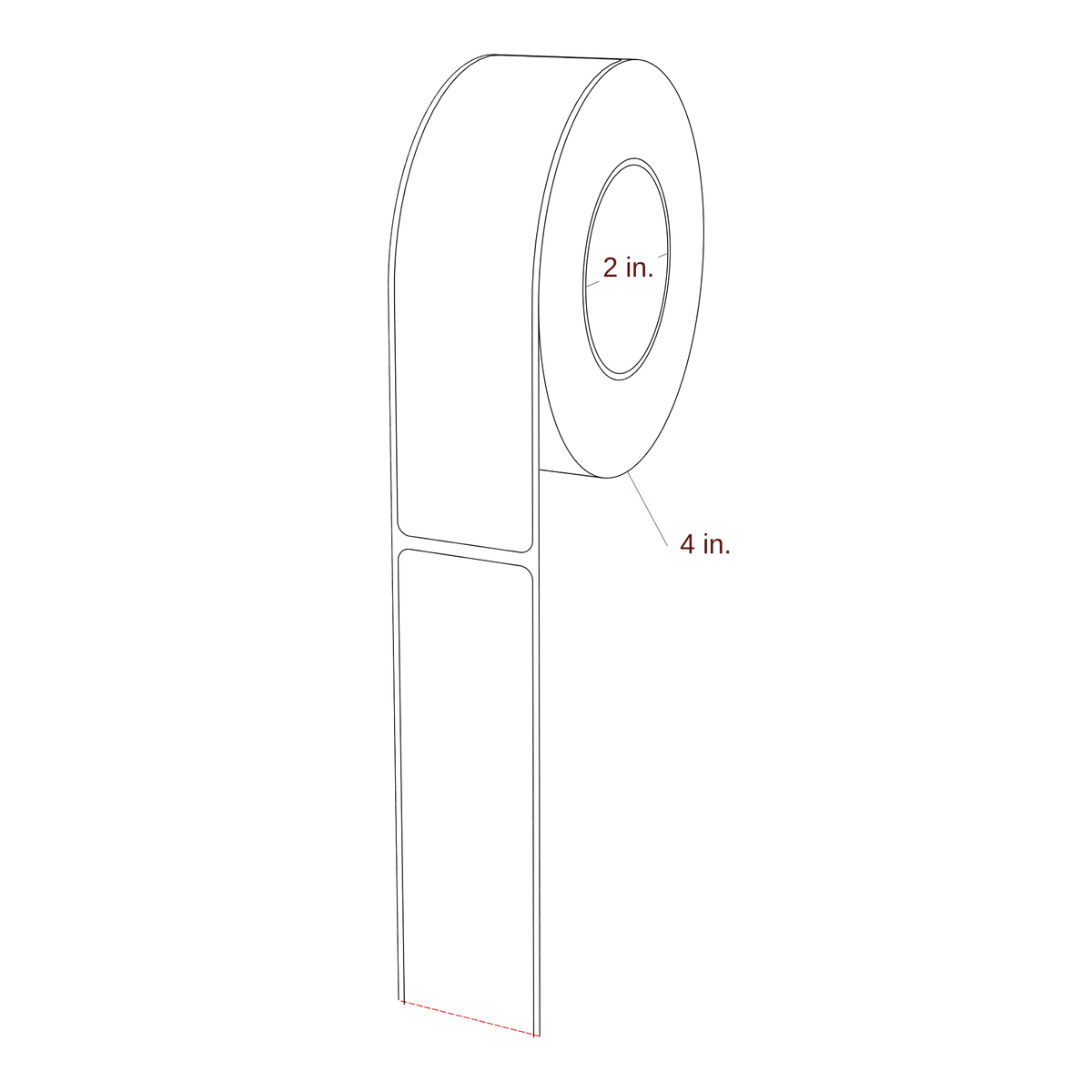 1.375" x 5.4375" Rectangle Roll for Epson ColorWorks & Primera Printers; 1.375" x 5.4375" Rectangle Label Diagram
