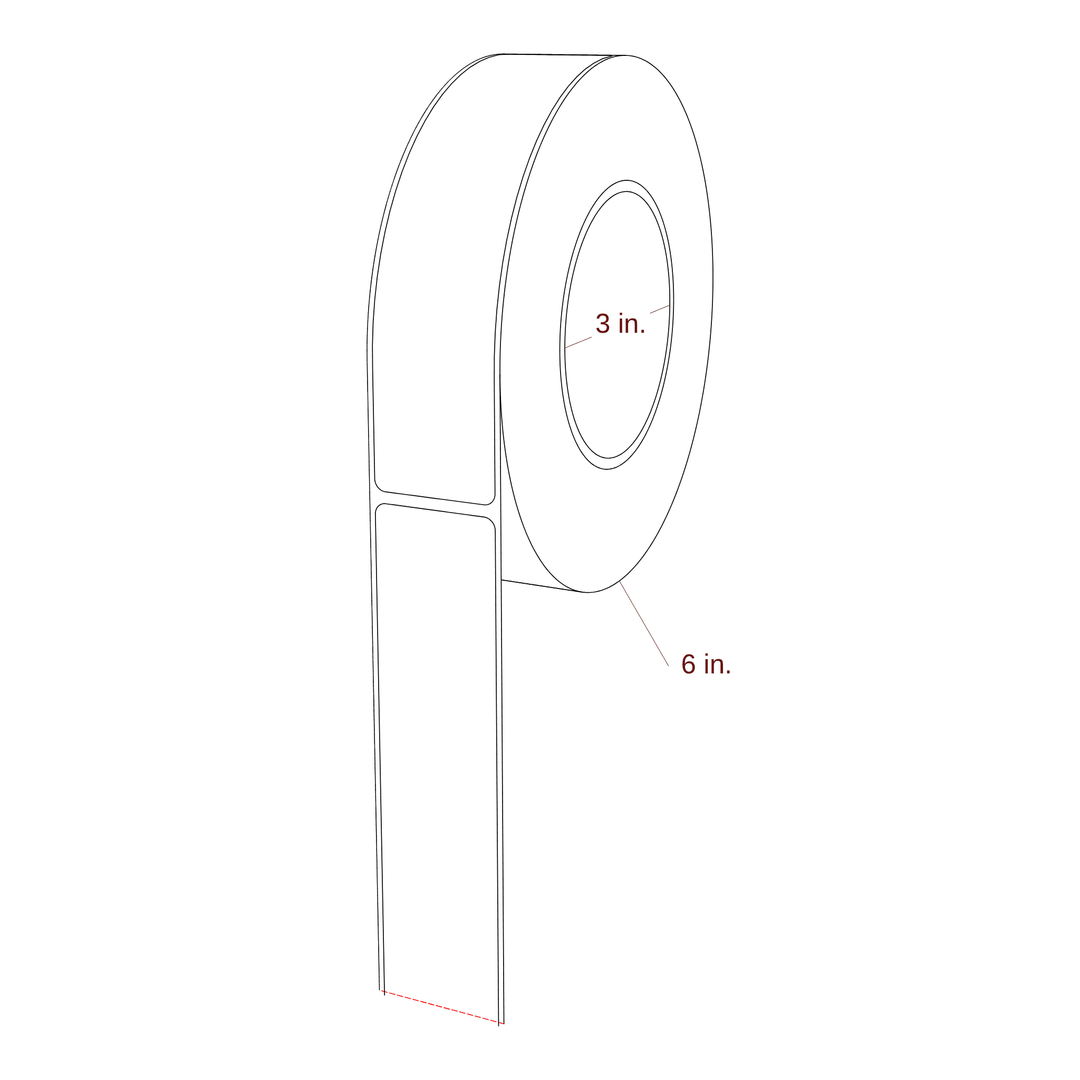 1.375" x 6" Rectangle Roll for Epson ColorWorks Printers; 1.375" x 6" Rectangle Label Diagram