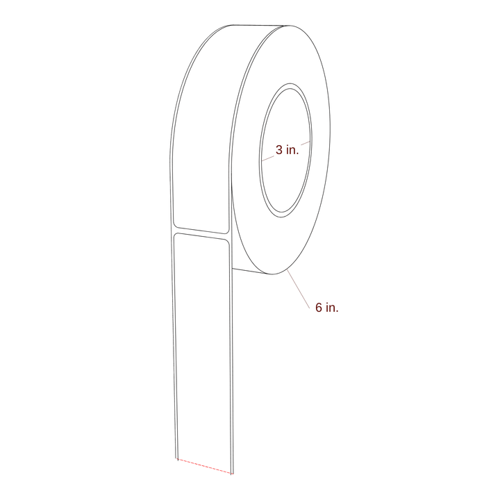 1.375" x 6" Rectangle Roll for Epson ColorWorks Printers; 1.375" x 6" Rectangle Label Diagram