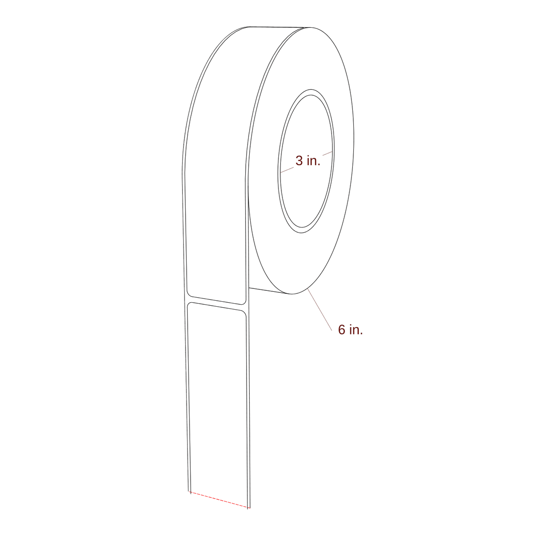 1.375" x 7.125" Rectangle Roll for Epson ColorWorks Printers; 1.375" x 7.125" Rectangle Label Diagram
