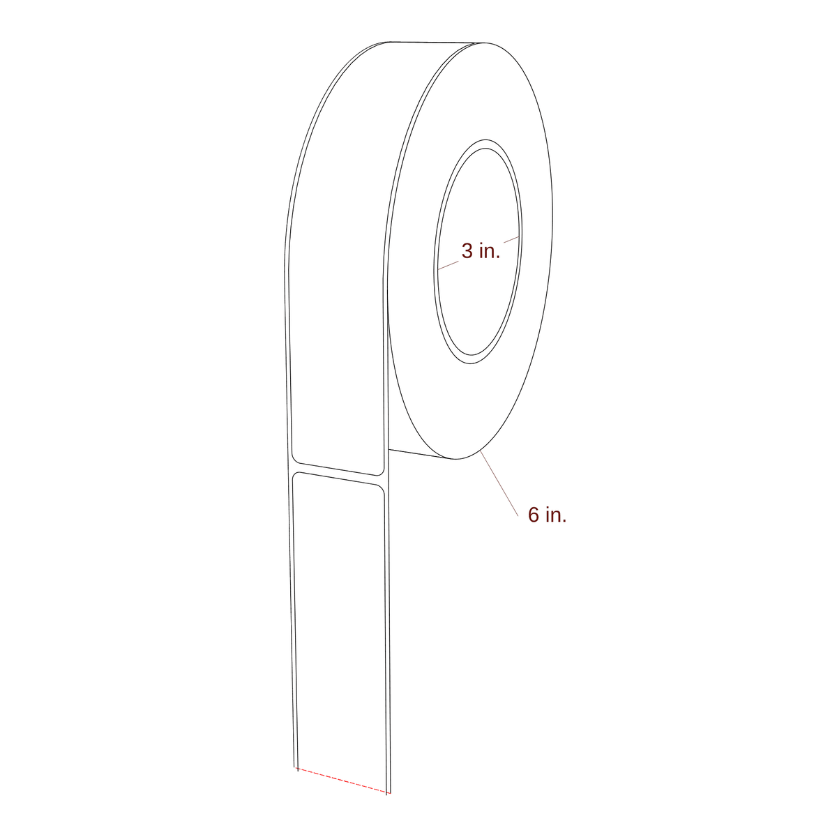 1.375" x 7.125" Rectangle Roll for Epson ColorWorks Printers; 1.375" x 7.125" Rectangle Label Diagram