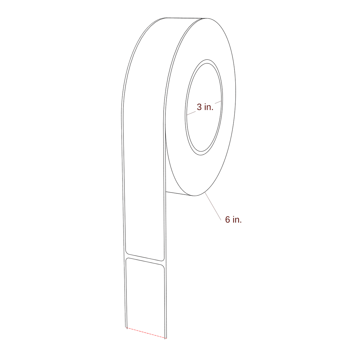 1.375" x 9" Rectangle Roll for Epson ColorWorks Printers; 1.375" x 9" Rectangle Label Diagram