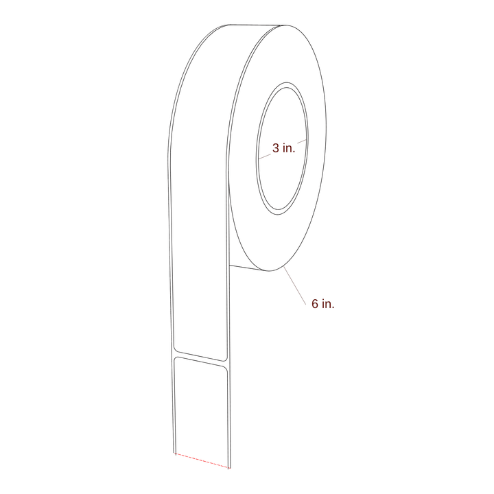1.375" x 9" Rectangle Roll for Epson ColorWorks Printers; 1.375" x 9" Rectangle Label Diagram