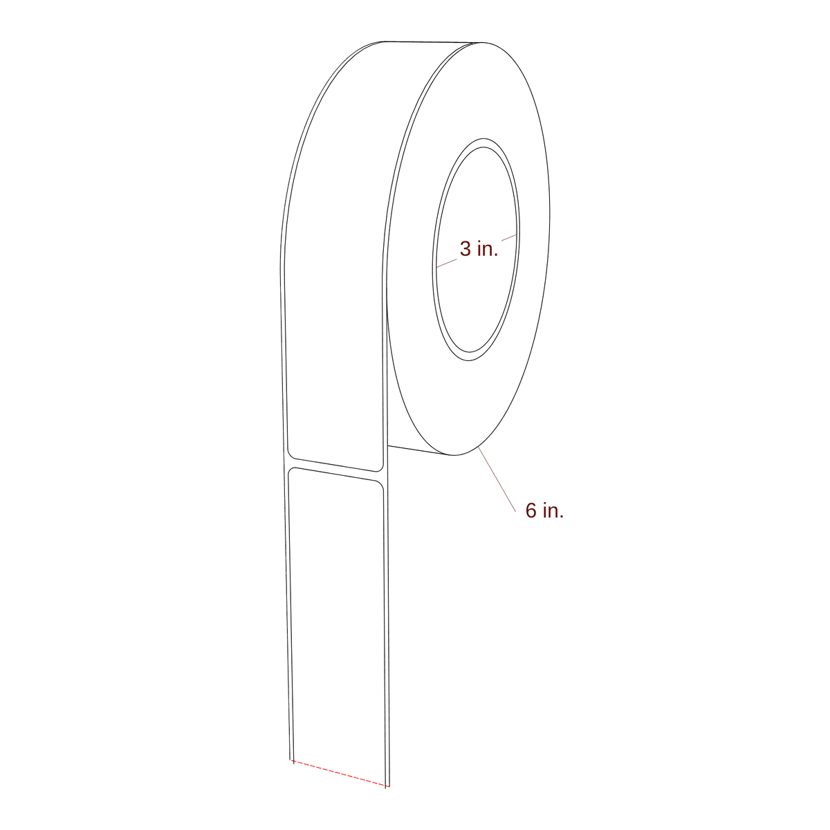 1.438" x 7.125" Rectangle Roll for Epson ColorWorks Printers; 1.438" x 7.125" Rectangle Label Diagram