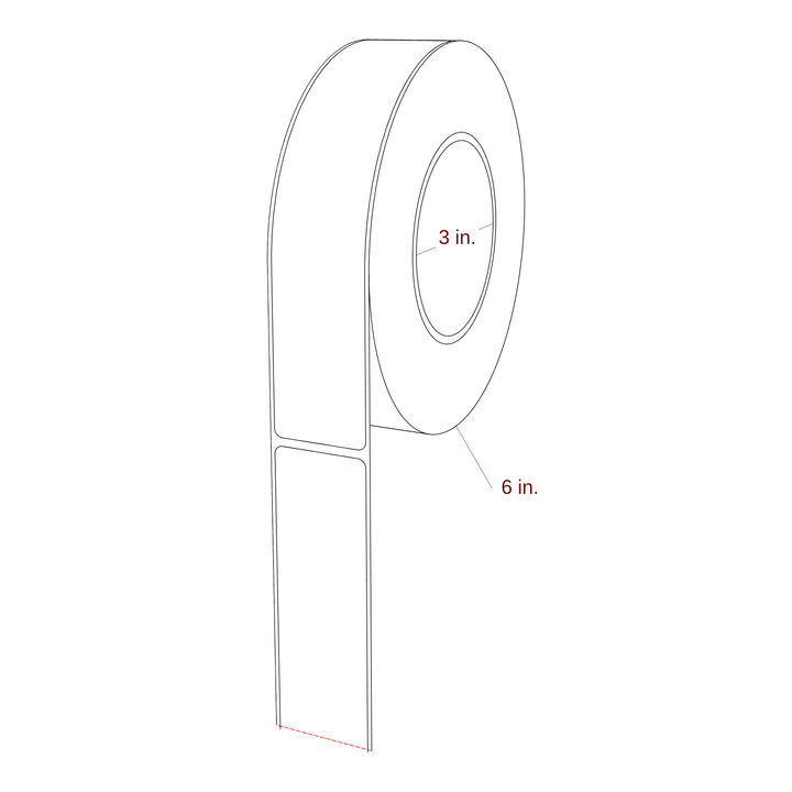 1.438" x 7.125" Rectangle Roll for Epson ColorWorks Printers; 1.438" x 7.125" Rectangle Label Diagram