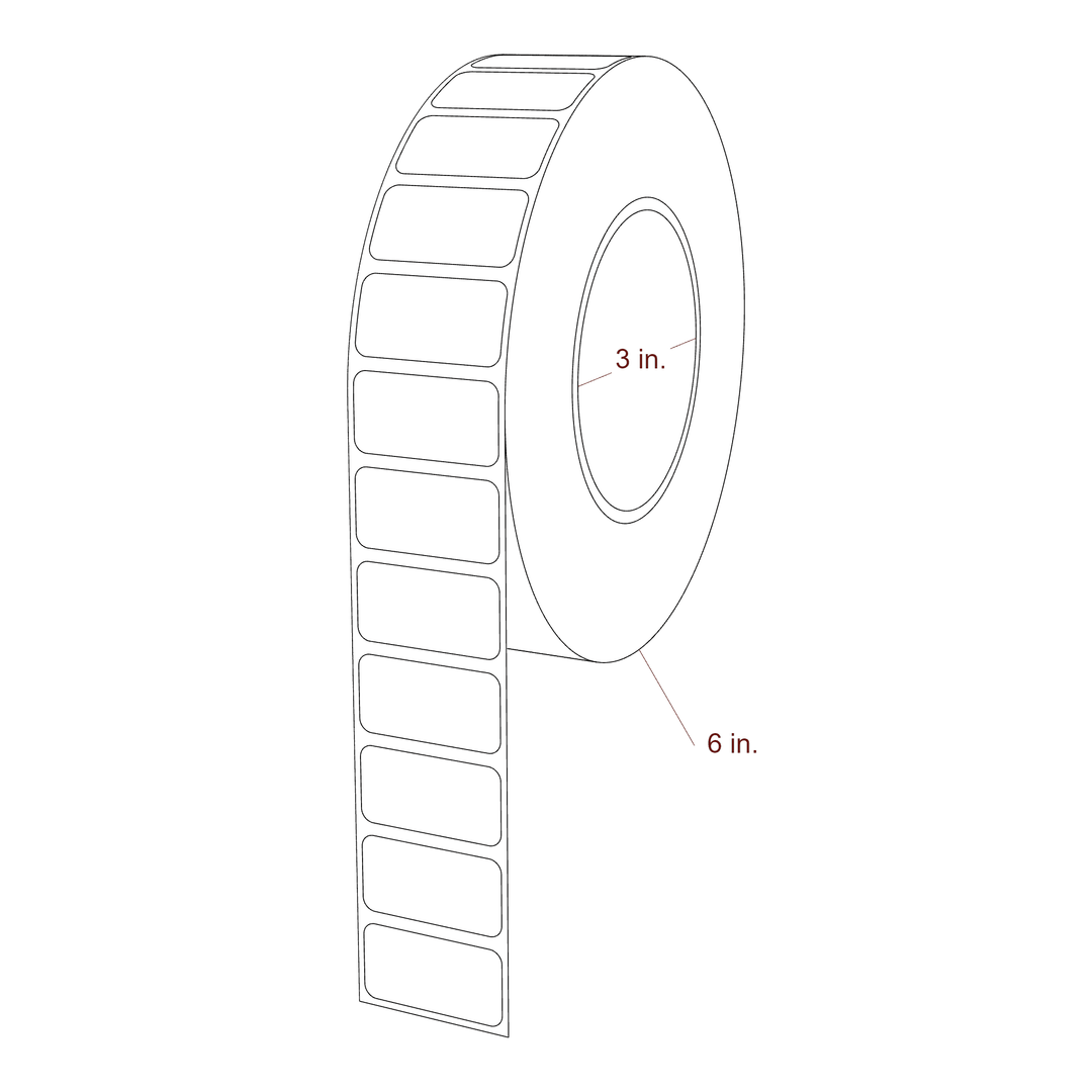 1.45" x 0.75" Rectangle Roll for Epson ColorWorks Printers; 1.45" x 0.75" Rectangle Label Diagram