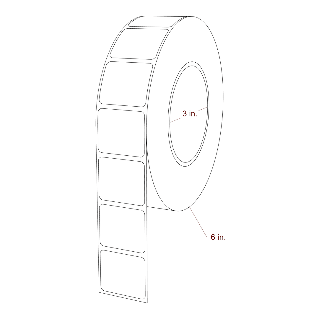 1.45" x 1.25" Rectangle Roll for Epson ColorWorks Printers; 1.45" x 1.25" Rectangle Label Diagram