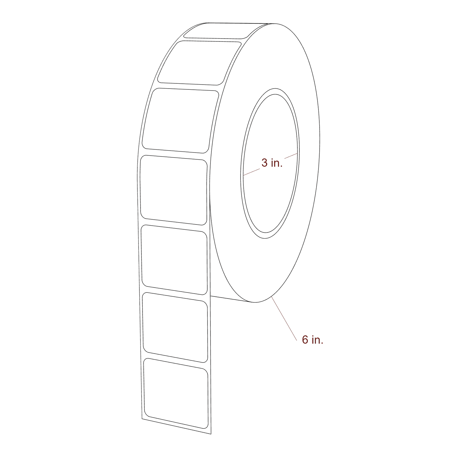 1.45" x 1.25" Rectangle Roll for Epson ColorWorks Printers; 1.45" x 1.25" Rectangle Label Diagram