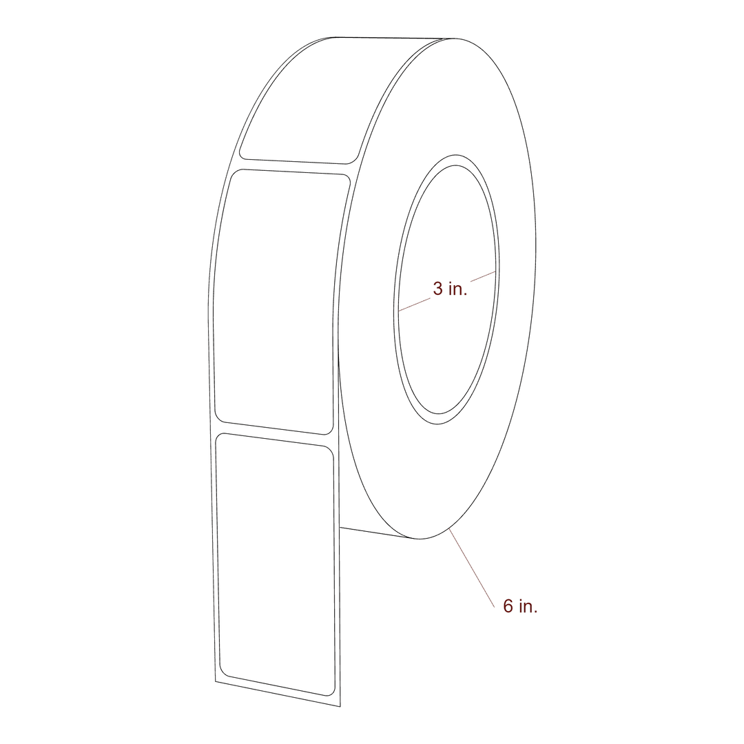 1.45" x 2.8125" Rectangle Roll for Epson ColorWorks Printers; 1.45" x 2.8125" Rectangle Label Diagram