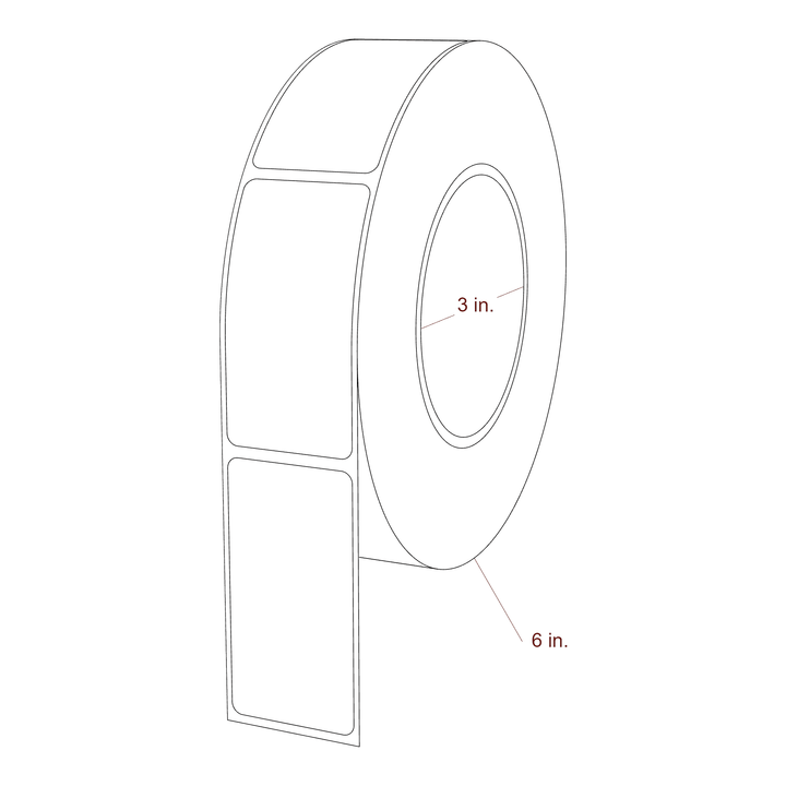 1.45" x 2.8125" Rectangle Roll for Epson ColorWorks Printers; 1.45" x 2.8125" Rectangle Label Diagram