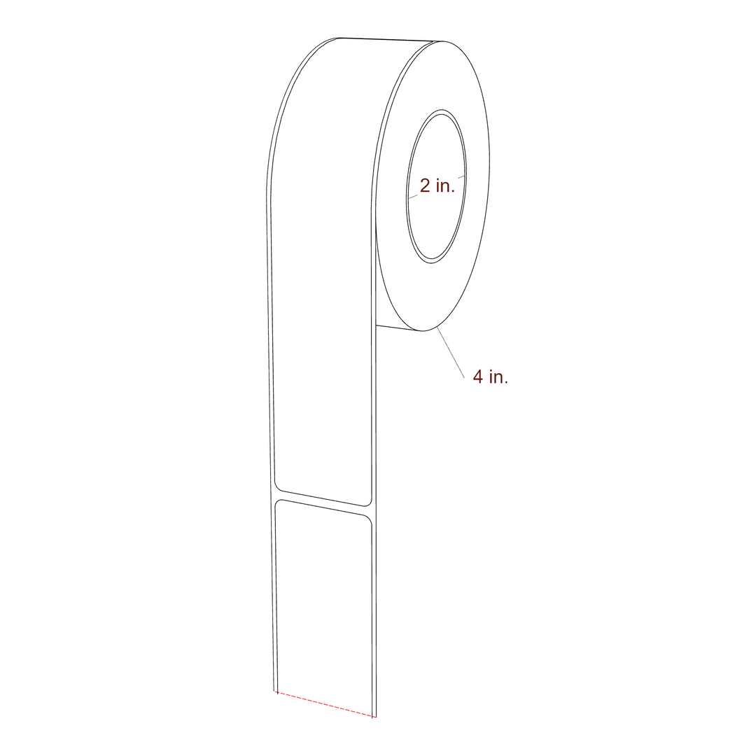 1.45" x 7.125" Rectangle Roll for Epson ColorWorks & Primera Printers; 1.45" x 7.125" Rectangle Label Diagram