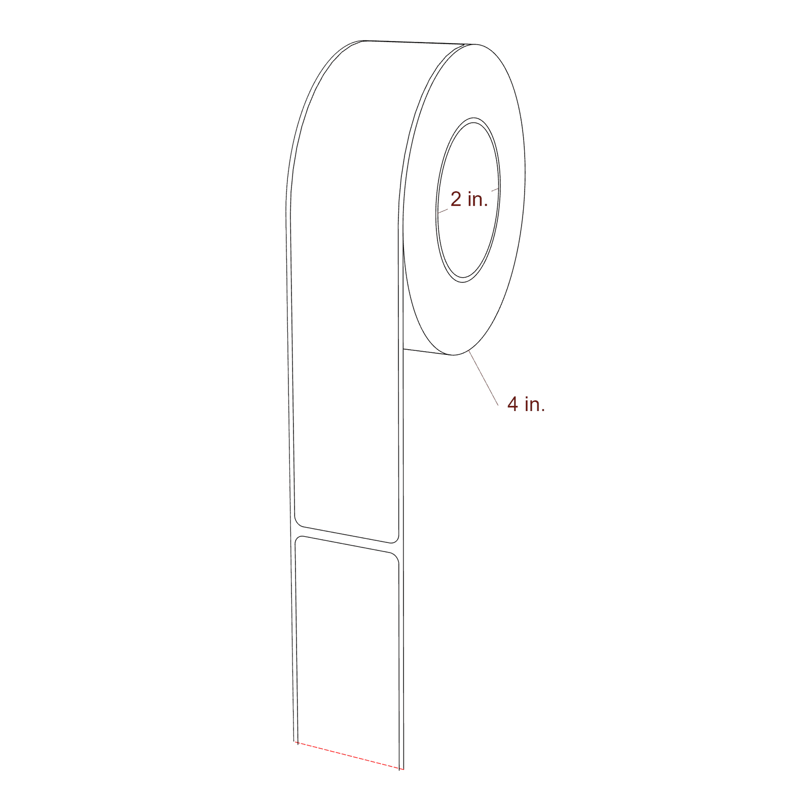1.45" x 7.125" Rectangle Roll for Epson ColorWorks & Primera Printers; 1.45" x 7.125" Rectangle Label Diagram