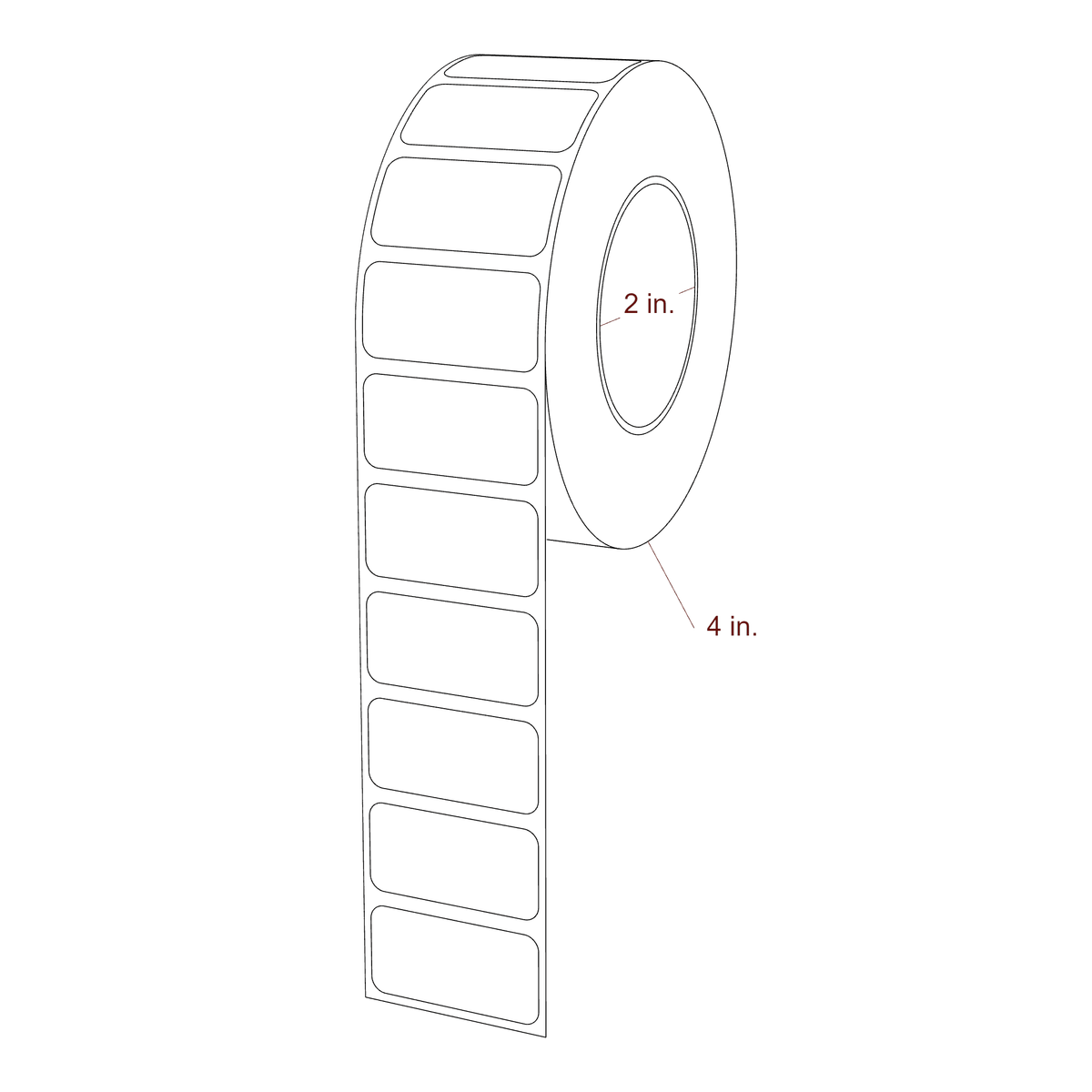 1.5" x 0.75" Rectangle Roll for Epson ColorWorks & Primera Printers; 1.5" x 0.75" Rectangle Label Diagram