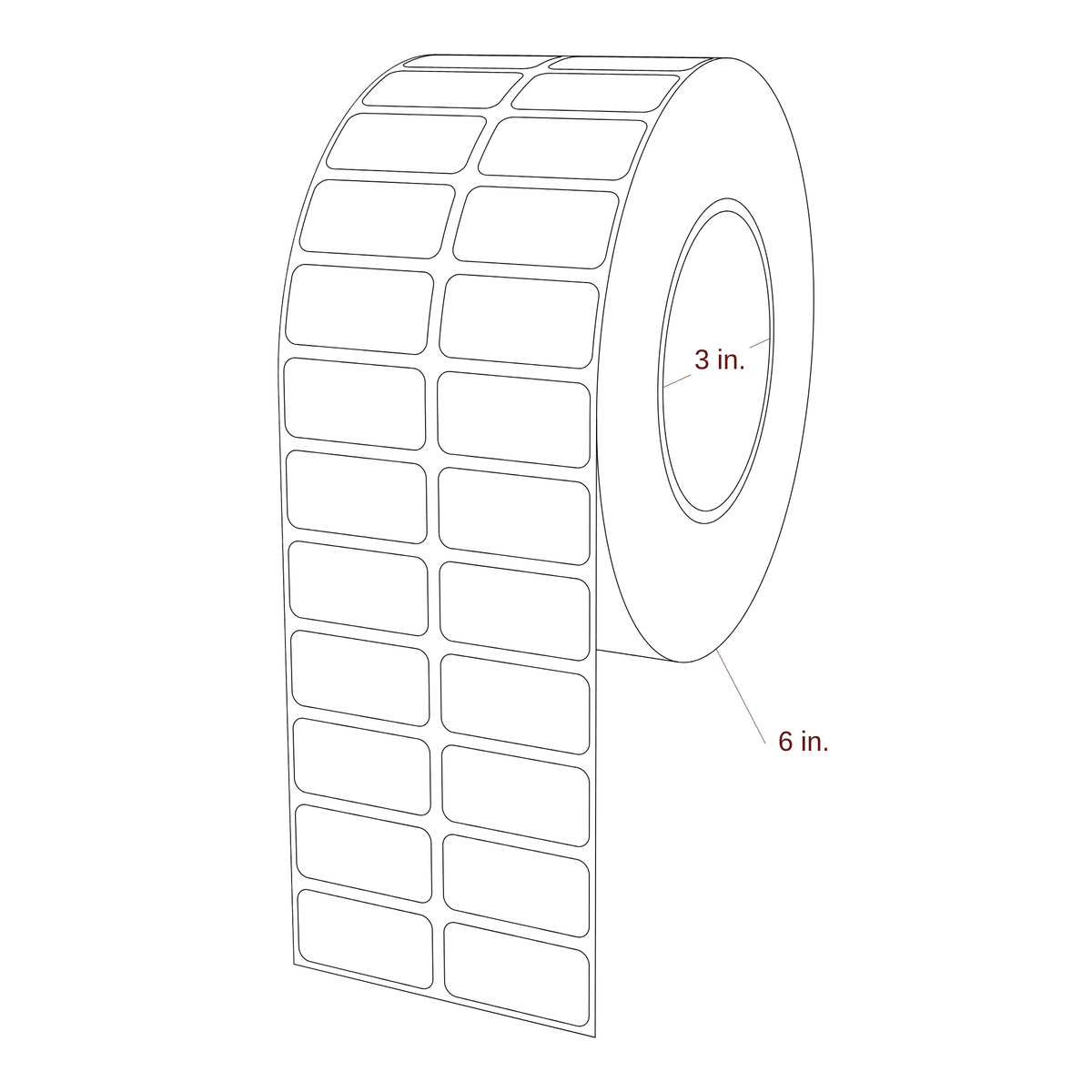 1.5" x 0.75" Rectangle Roll for Epson ColorWorks & Primera Printers; 1.5" x 0.75" Rectangle Label Diagram