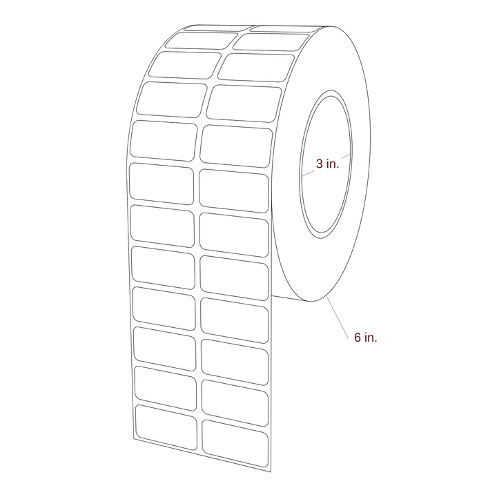 1.5" x 0.75" Rectangle Roll for Epson ColorWorks & Primera Printers; 1.5" x 0.75" Rectangle Label Diagram