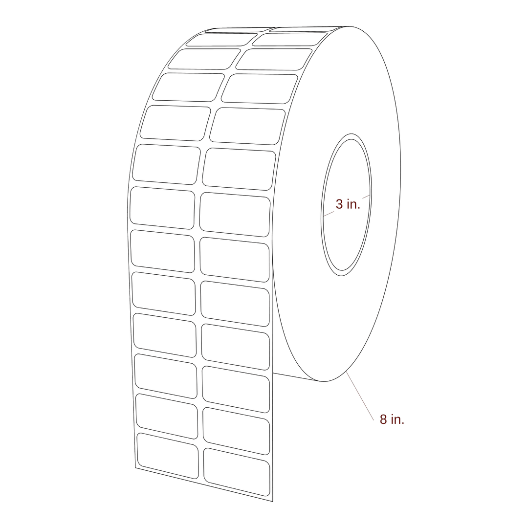 1.5" x 0.75" Inkjet Label Rolls | 2-Up | Fits Epson ColorWorks & Primera
