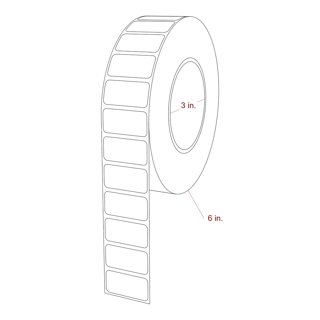 1.5" x 0.75" Rectangle Roll for Epson ColorWorks & Primera Printers; 1.5" x 0.75" Rectangle Label Diagram