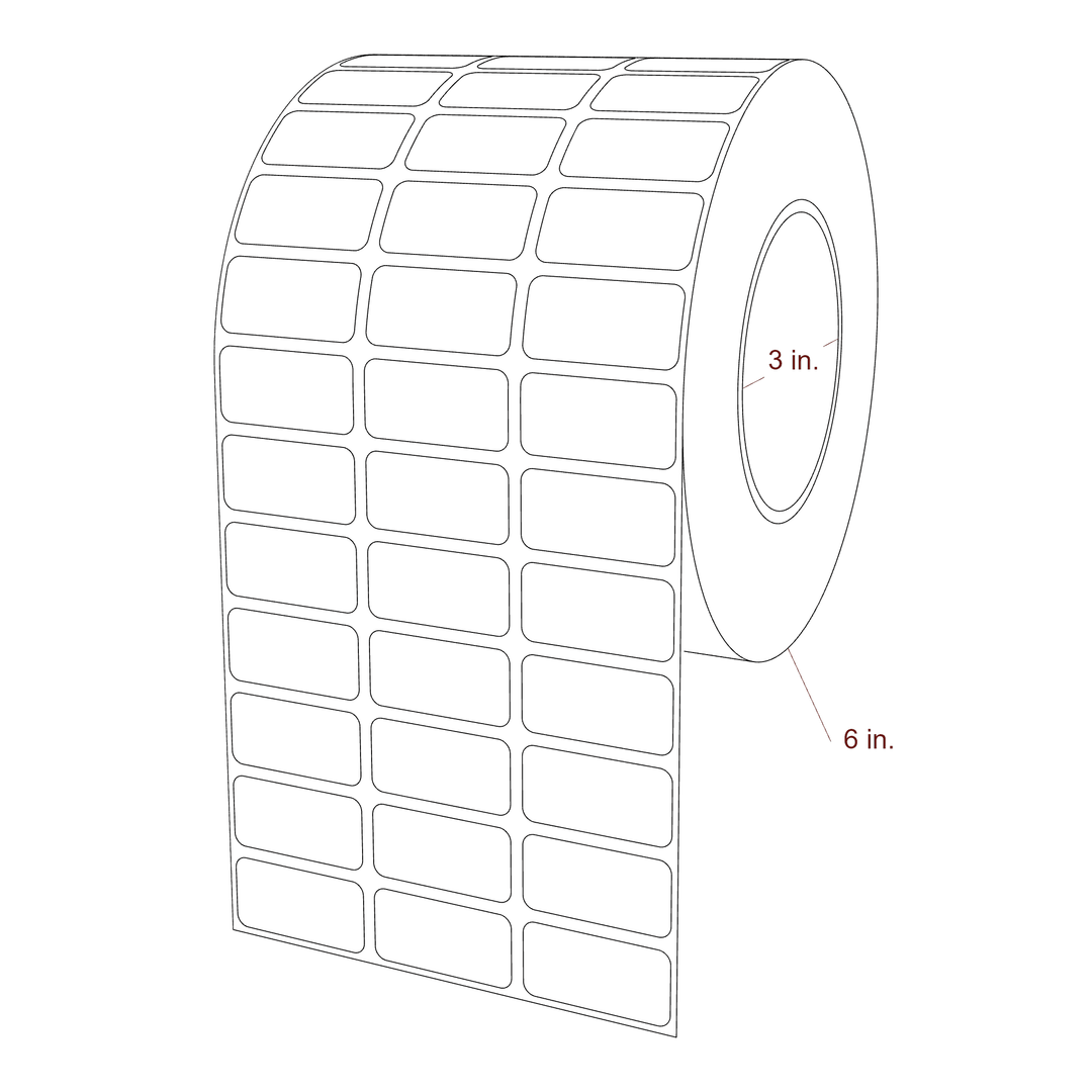 1.5" x 0.75" Rectangle Roll for Epson ColorWorks & Primera Printers; 1.5" x 0.75" Rectangle Label Diagram