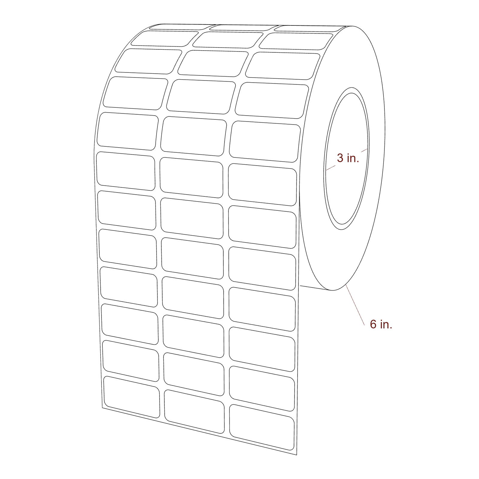 1.5" x 0.75" Rectangle Roll for Epson ColorWorks & Primera Printers; 1.5" x 0.75" Rectangle Label Diagram
