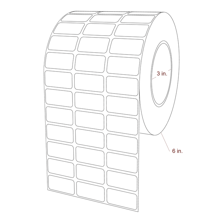 1.5" x 0.75" Rectangle Roll for Epson ColorWorks & Primera Printers; 1.5" x 0.75" Rectangle Label Diagram