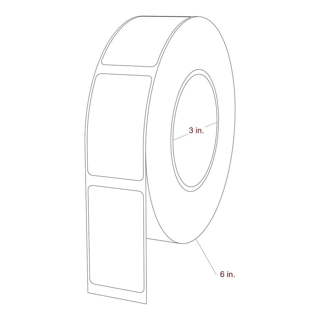 1.5" x 2.5" Rectangle Roll for Epson ColorWorks & Primera Printers; 1.5" x 2.5" Rectangle Label Diagram