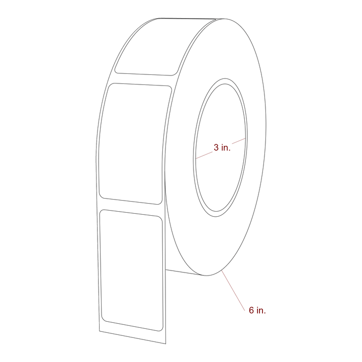 1.5" x 2.5" Rectangle Roll for Epson ColorWorks & Primera Printers; 1.5" x 2.5" Rectangle Label Diagram