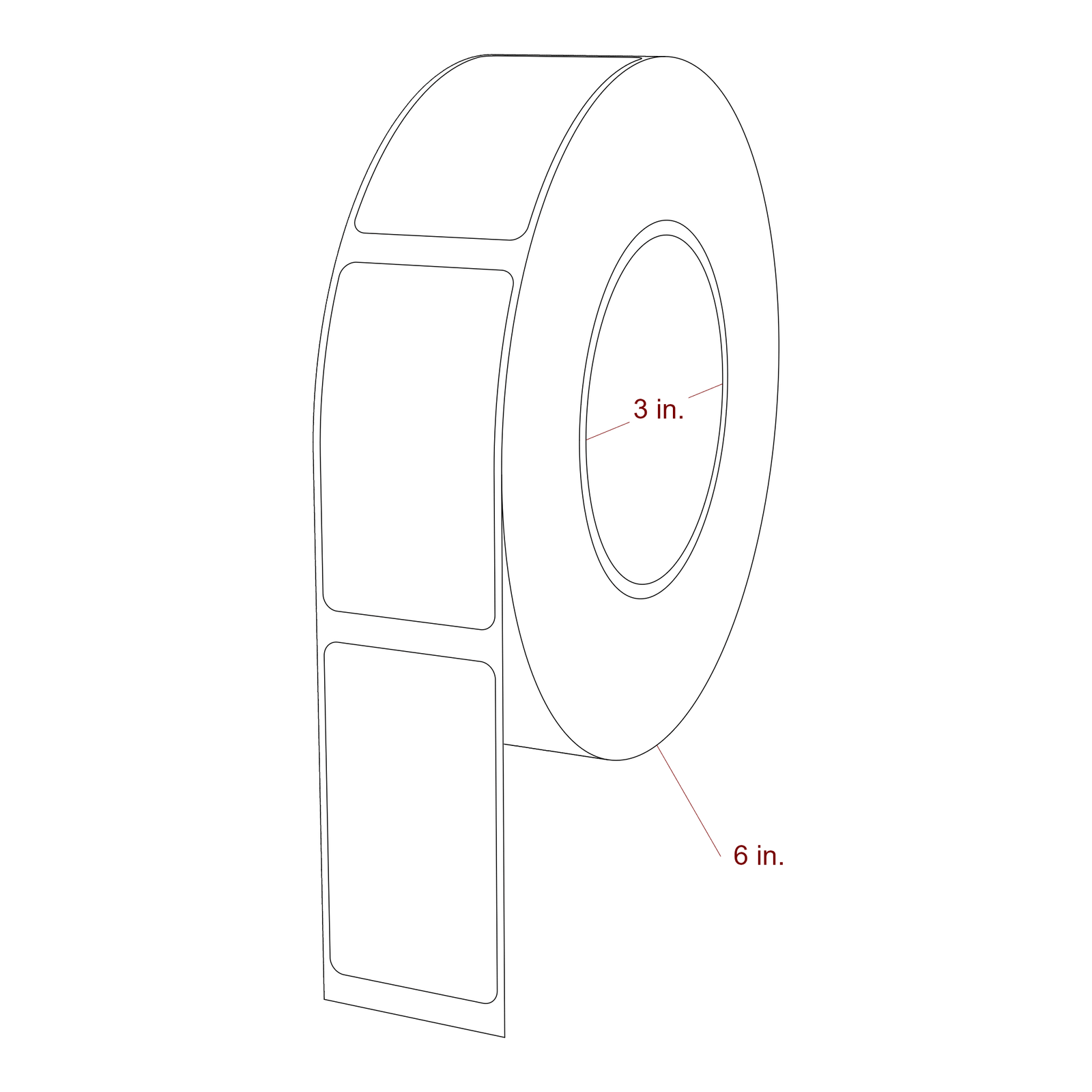 1.5" x 2.75" Rectangle Roll for Epson ColorWorks & Primera Printers; 1.5" x 2.75" Rectangle Label Diagram