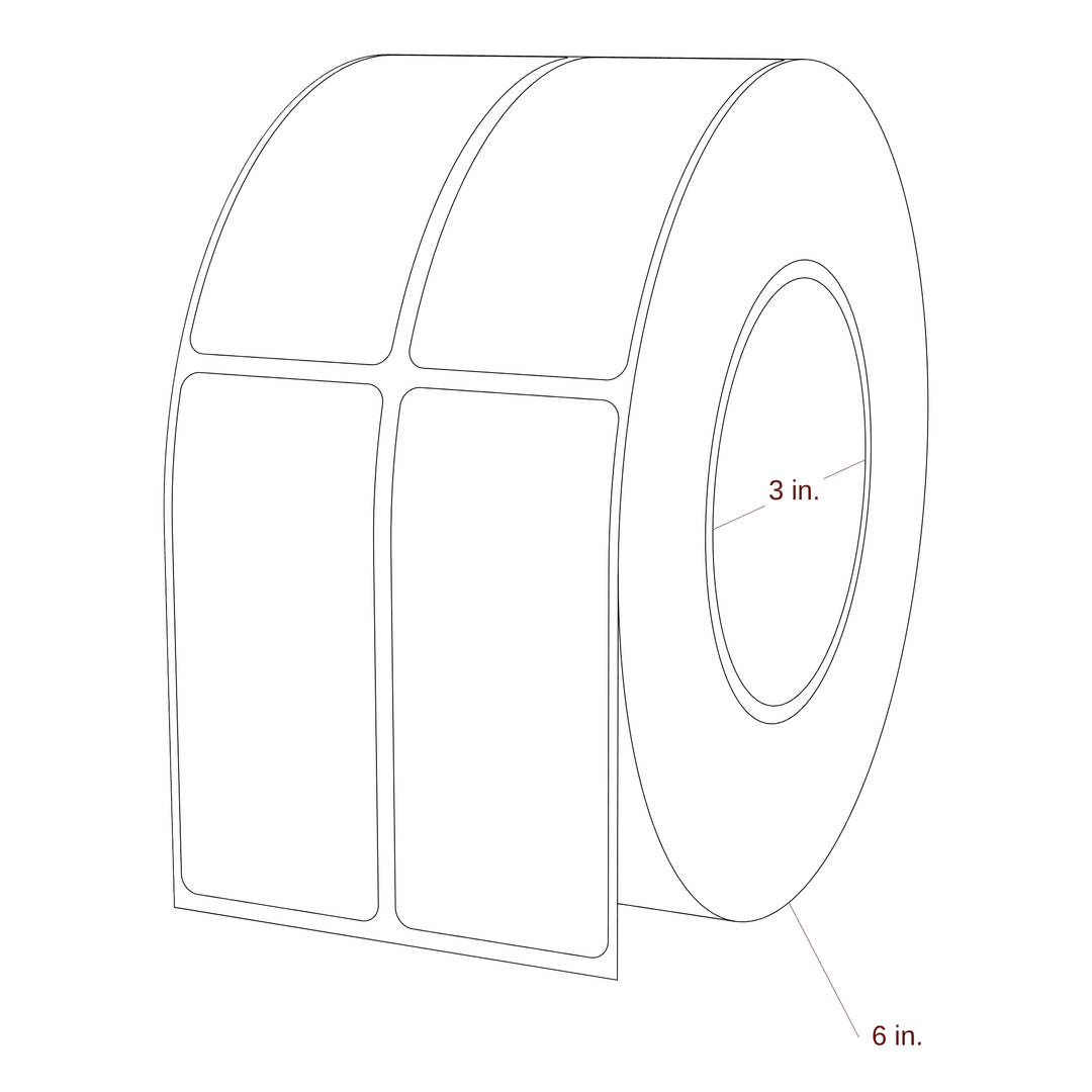 1.5" x 3.5" Rectangle Roll for Epson ColorWorks & Primera Printers; 1.5" x 3.5" Rectangle Label Diagram
