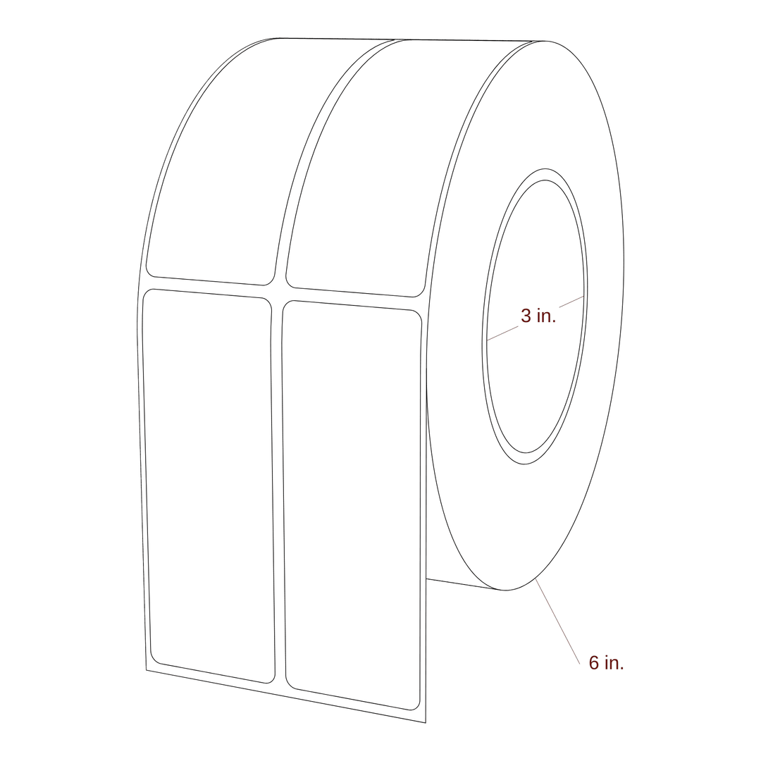 1.5" x 4" Rectangle Roll for Epson ColorWorks & Primera Printers; 1.5" x 4" Rectangle Label Diagram