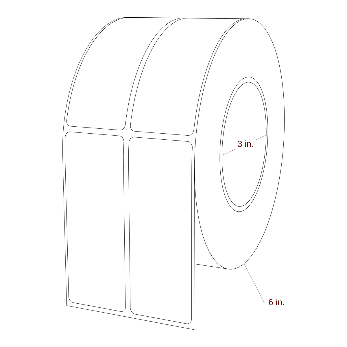 1.5" x 4" Rectangle Roll for Epson ColorWorks & Primera Printers; 1.5" x 4" Rectangle Label Diagram