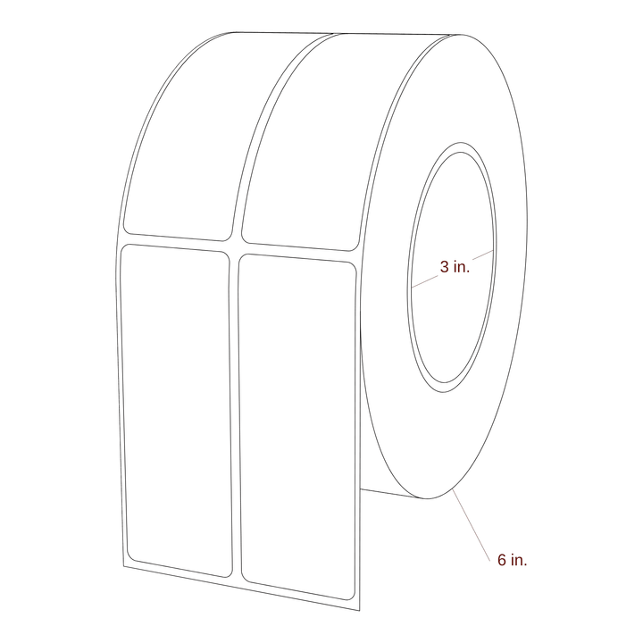 1.5" x 4" Rectangle Roll for Epson ColorWorks & Primera Printers; 1.5" x 4" Rectangle Label Diagram