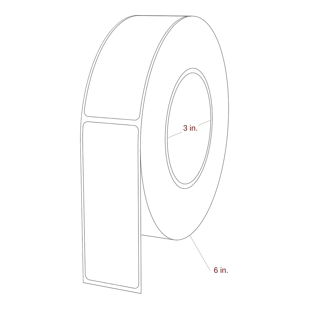 1.5" x 4" Rectangle Roll for Epson ColorWorks & Primera Printers; 1.5" x 4" Rectangle Label Diagram