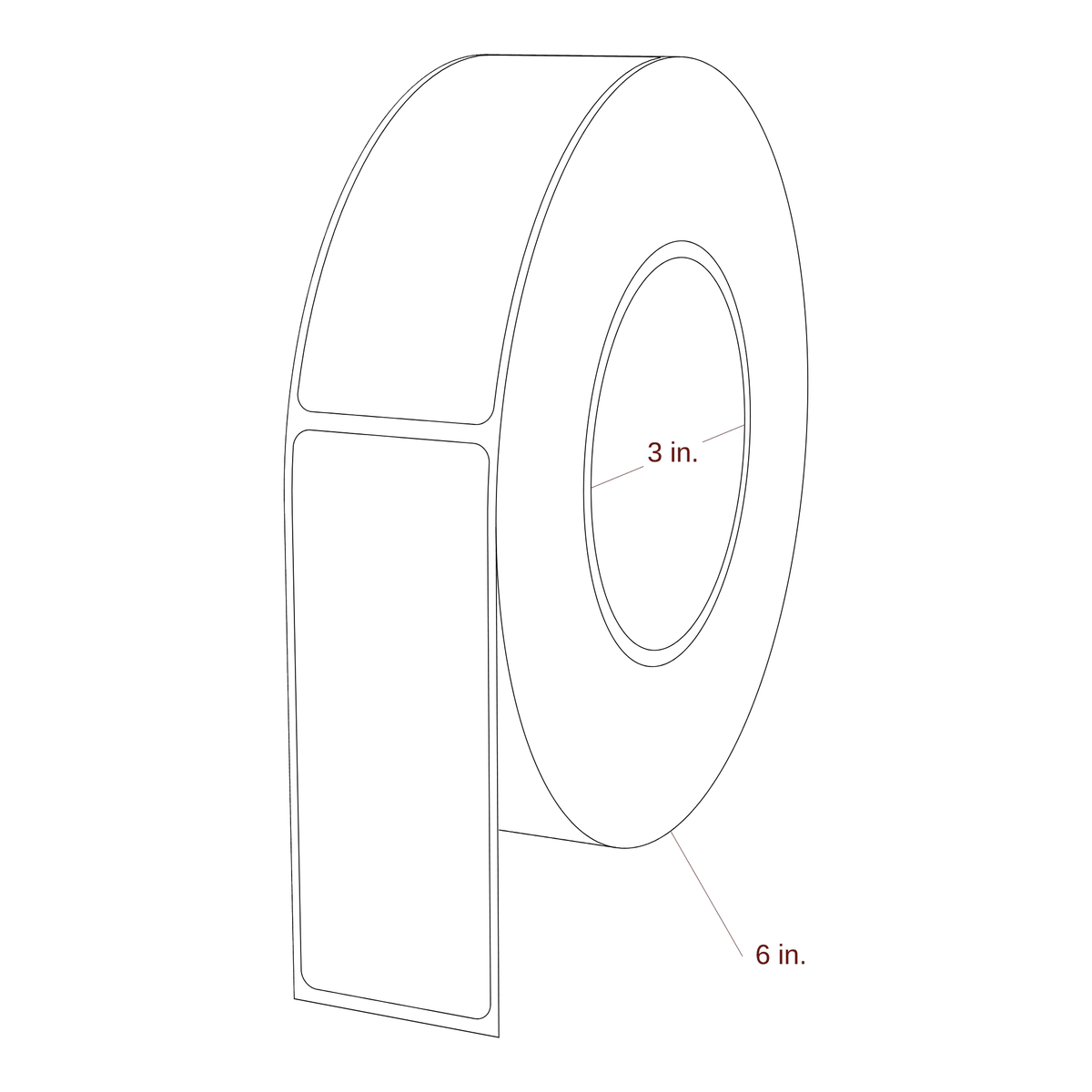 1.5" x 4" Rectangle Roll for Epson ColorWorks & Primera Printers; 1.5" x 4" Rectangle Label Diagram