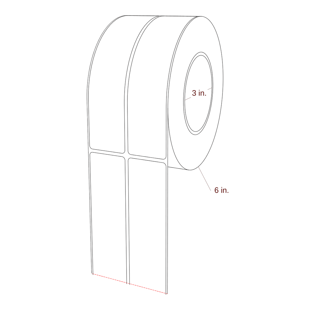 1.5" x 6.5" Rectangle Roll for Epson ColorWorks & Primera Printers; 1.5" x 6.5" Rectangle Label Diagram