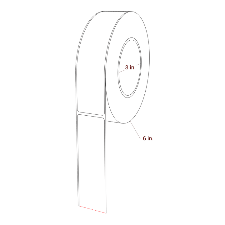 1.5" x 6.5" Rectangle Roll for Epson ColorWorks & Primera Printers; 1.5" x 6.5" Rectangle Label Diagram