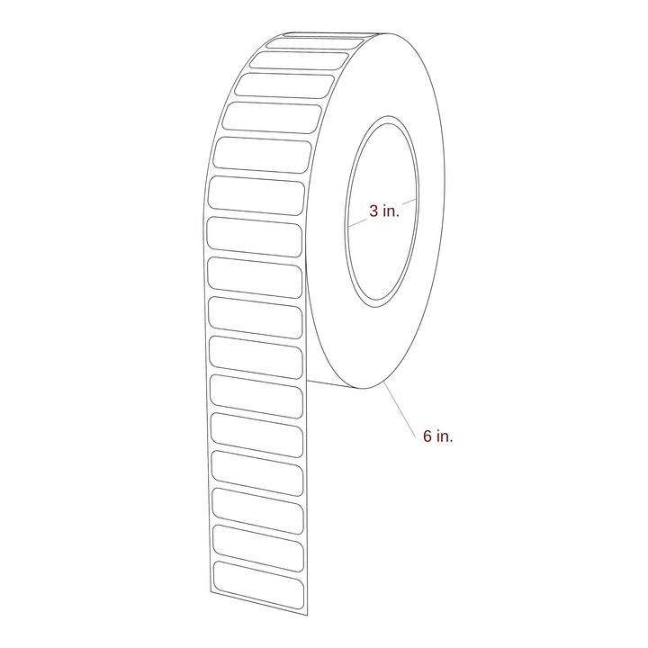 1.625" x 0.5" Rectangle Roll for Epson ColorWorks & Primera Printers; 1.625" x 0.5" Rectangle Label Diagram