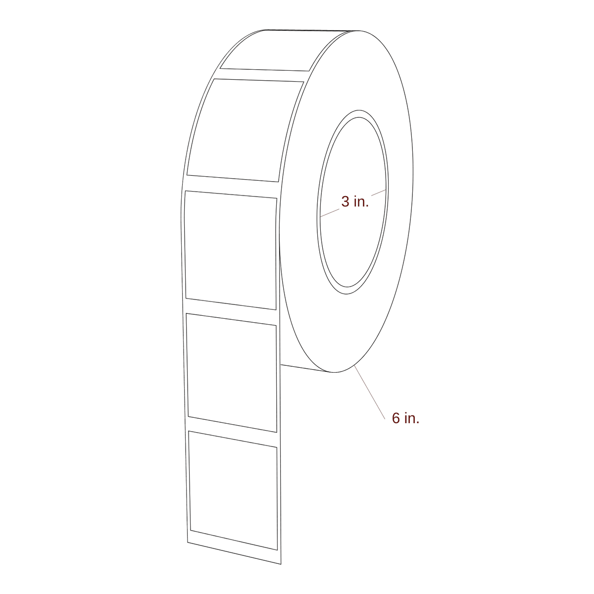 1.625" x 1.75" Rectangle Roll for Epson ColorWorks & Primera Printers; 1.625" x 1.75" Rectangle Label Diagram