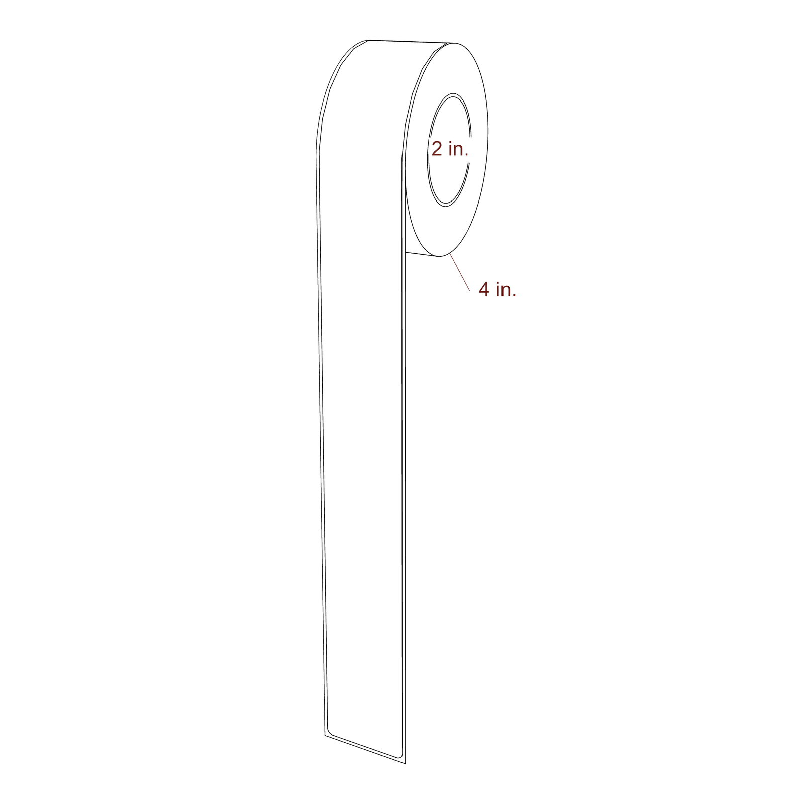 1.625" x 14.625" Rectangle Roll for Epson ColorWorks & Primera Printers; 1.625" x 14.625" Rectangle Label Diagram