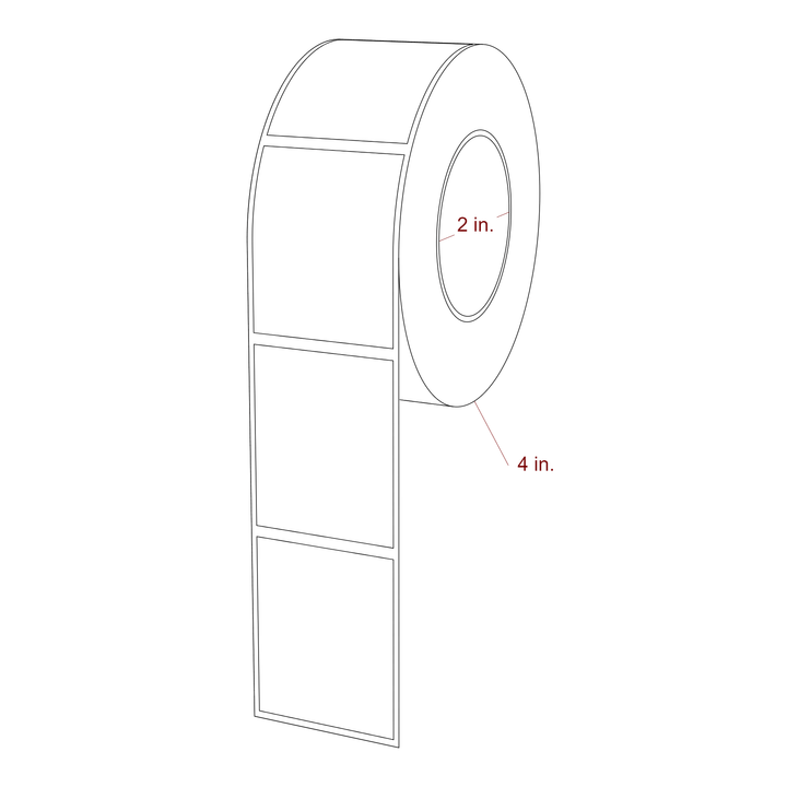 1.625" x 2" Rectangle Roll for Epson ColorWorks & Primera Printers; 1.625" x 2" Rectangle Label Diagram