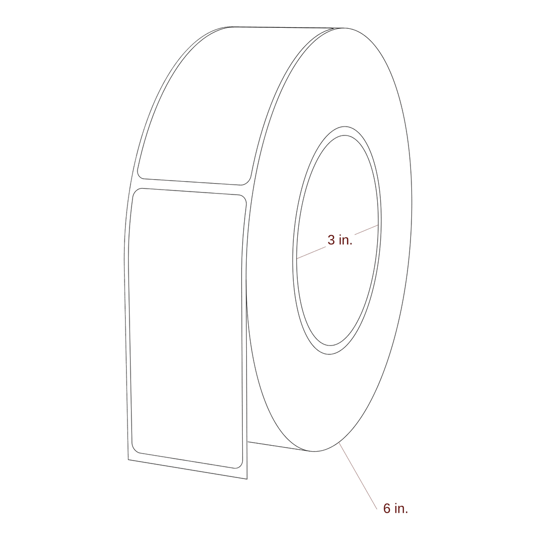 1.625" x 3.5" Rectangle Roll for Epson ColorWorks & Primera Printers; 1.625" x 3.5" Rectangle Label Diagram