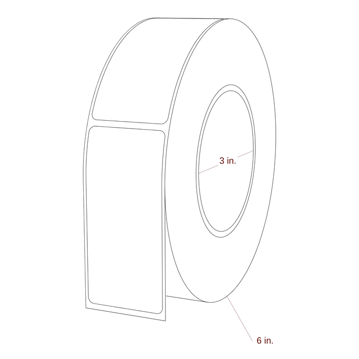 1.625" x 3.5" Rectangle Roll for Epson ColorWorks & Primera Printers; 1.625" x 3.5" Rectangle Label Diagram