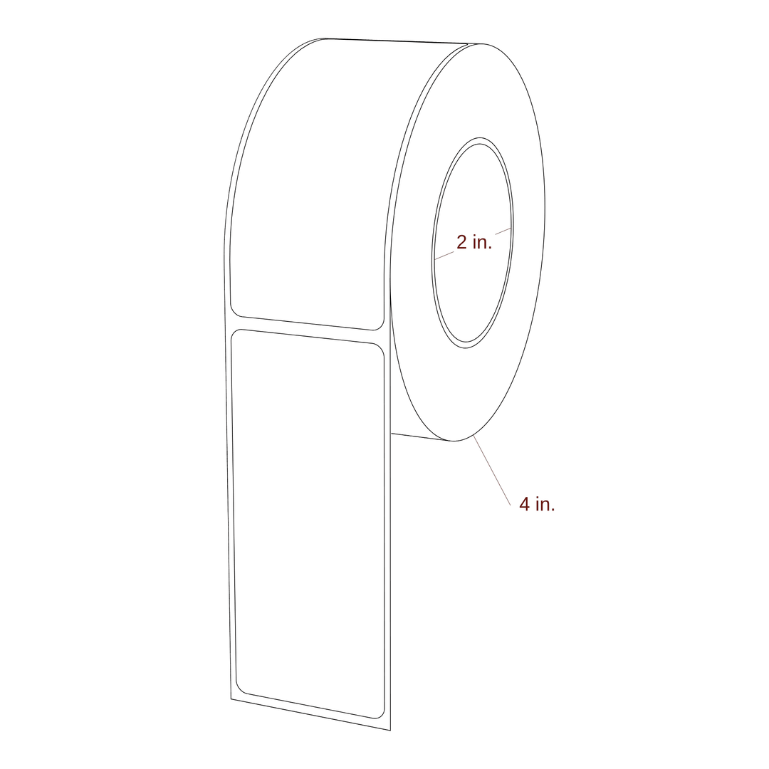 1.625" x 3.6875" Rectangle Roll for Epson ColorWorks & Primera Printers; 1.625" x 3.6875" Rectangle Label Diagram