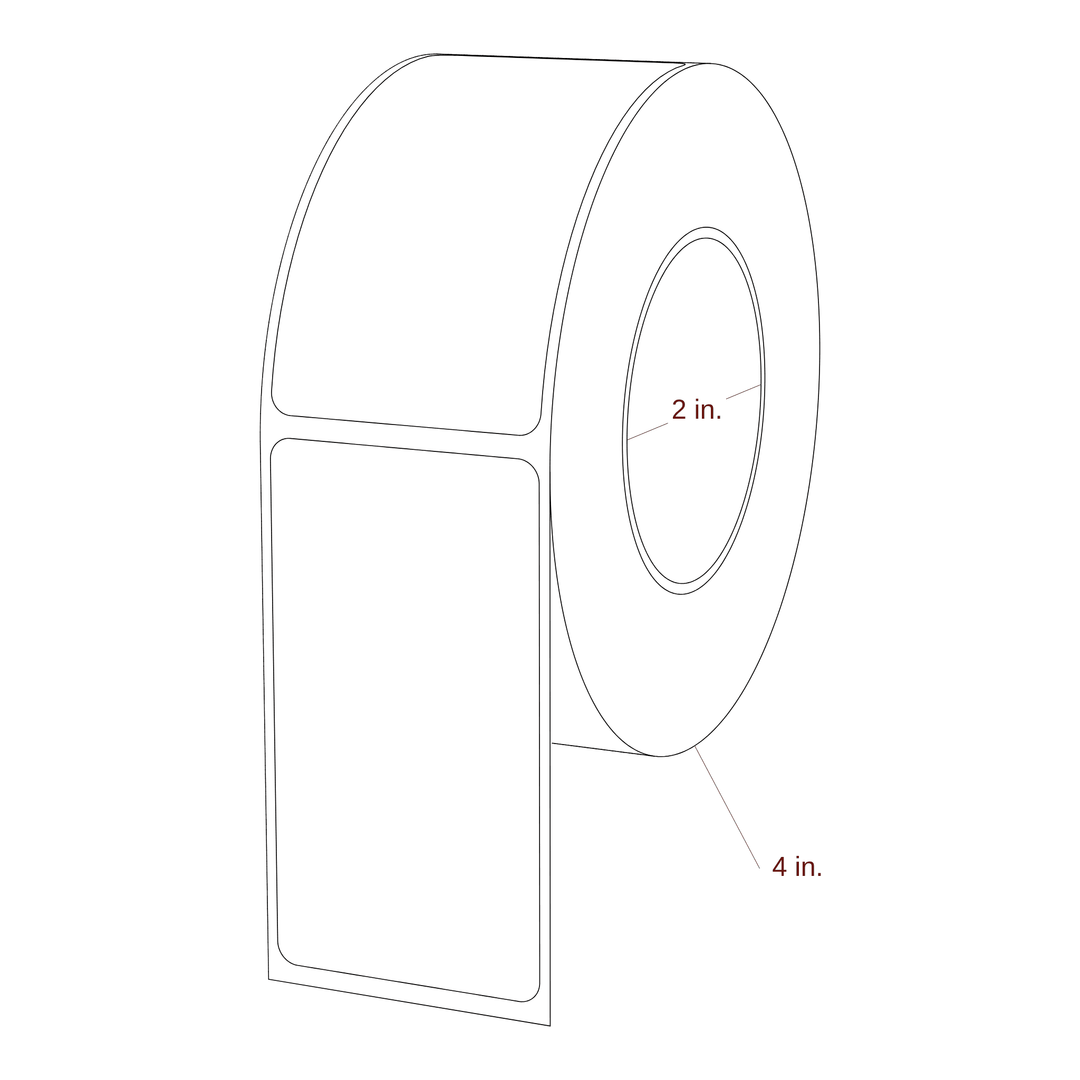 1.625" x 3" Rectangle Roll for Epson ColorWorks & Primera Printers; 1.625" x 3" Rectangle Label Diagram