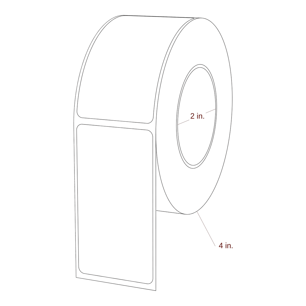 1.625" x 3" Rectangle Roll for Epson ColorWorks & Primera Printers; 1.625" x 3" Rectangle Label Diagram