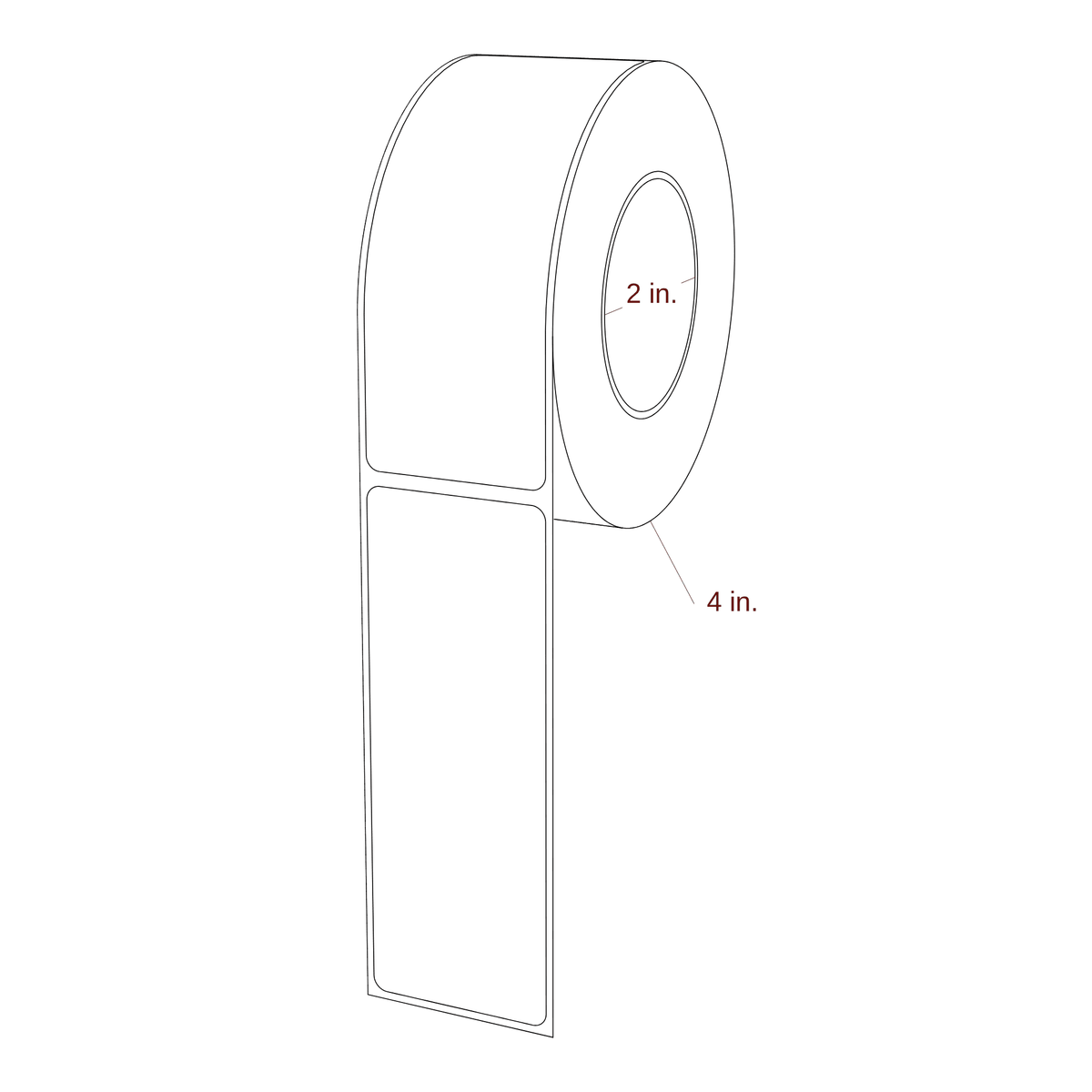1.625" x 4.4375" Rectangle Roll for Epson ColorWorks & Primera Printers; 1.625" x 4.4375" Rectangle Label Diagram