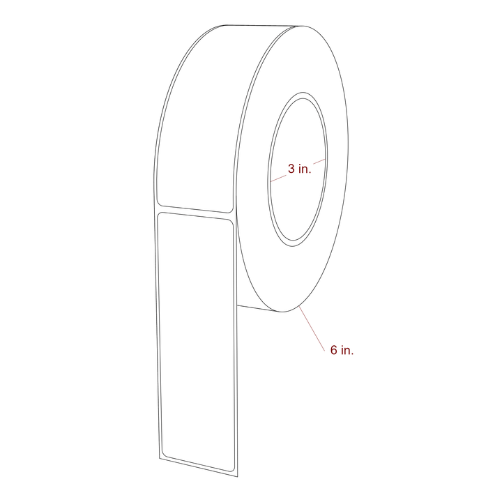 1.625" x 5" Rectangle Roll for Epson ColorWorks & Primera Printers; 1.625" x 5" Rectangle Label Diagram