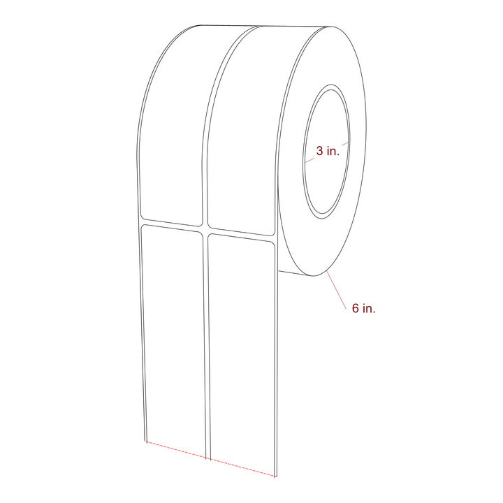 1.625" x 6" Rectangle Roll for Epson ColorWorks & Primera Printers; 1.625" x 6" Rectangle Label Diagram