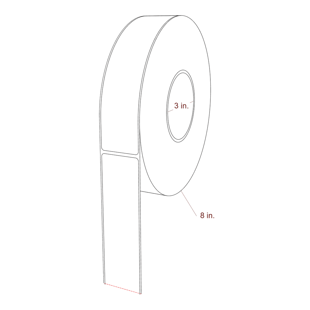 1.625" x 7.25" Rectangle Roll for Epson C6000 & Epson C8000 Printers; 1.625" x 7.25" Rectangle Label Diagram