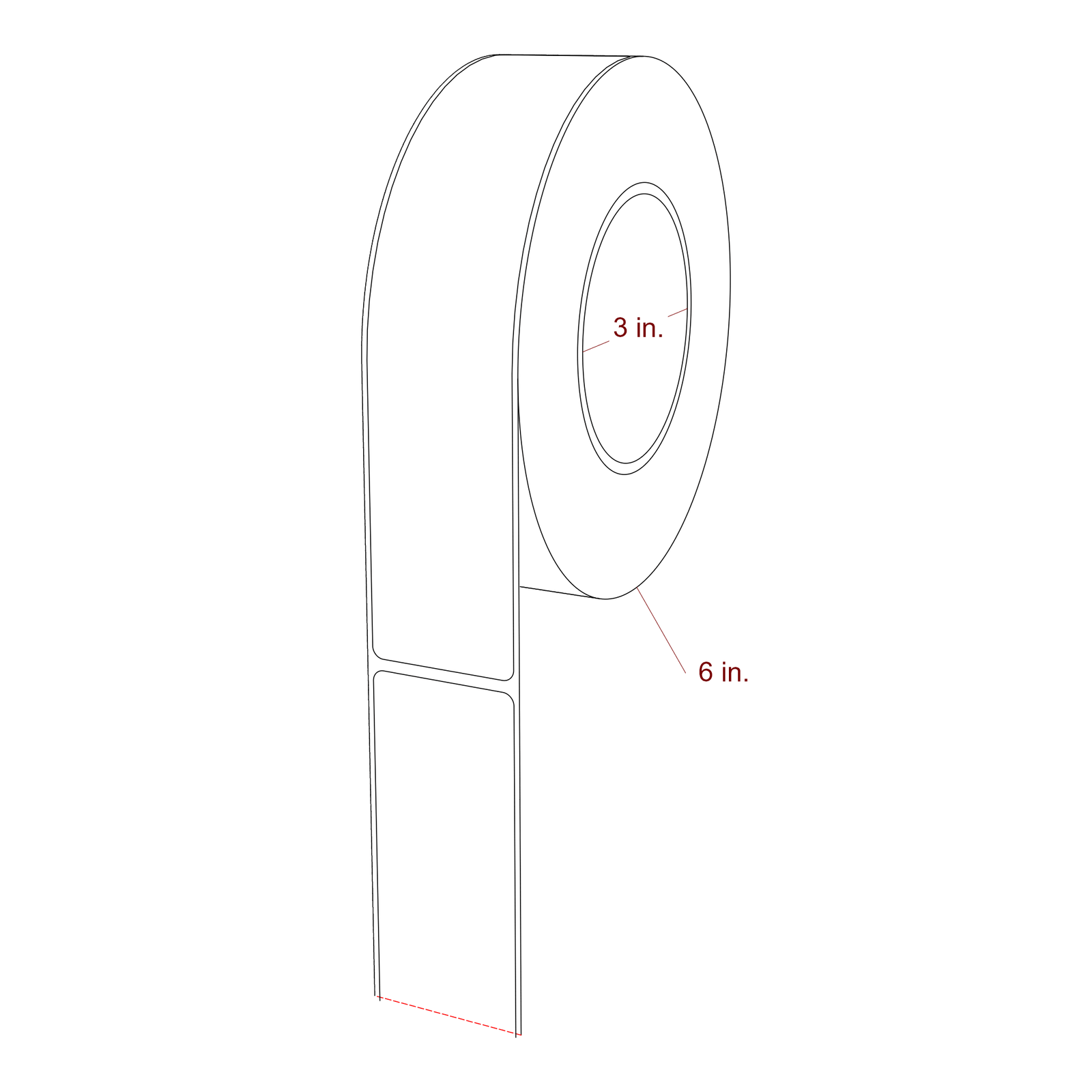 1.625" x 7.75" Rectangle Roll for Epson ColorWorks & Primera Printers; 1.625" x 7.75" Rectangle Label Diagram