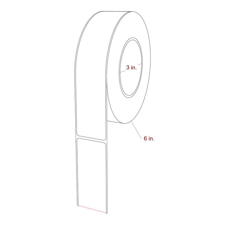 1.625" x 7.75" Rectangle Roll for Epson ColorWorks & Primera Printers; 1.625" x 7.75" Rectangle Label Diagram